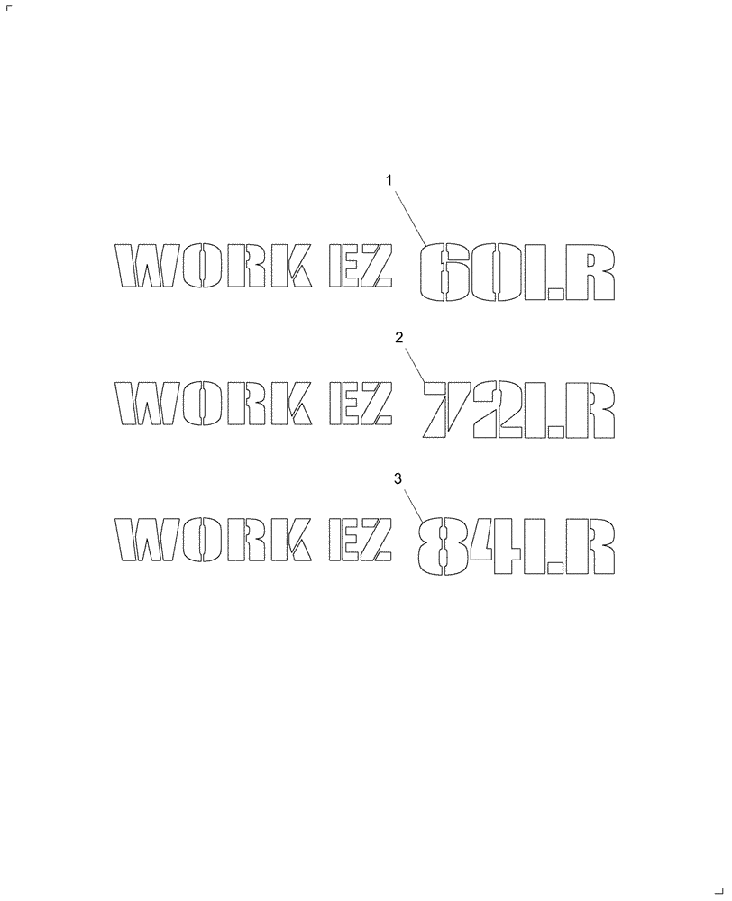 Схема запчастей Case IH WORK EZ 72LR - (003) - IDENTIFICATION DECALS 
