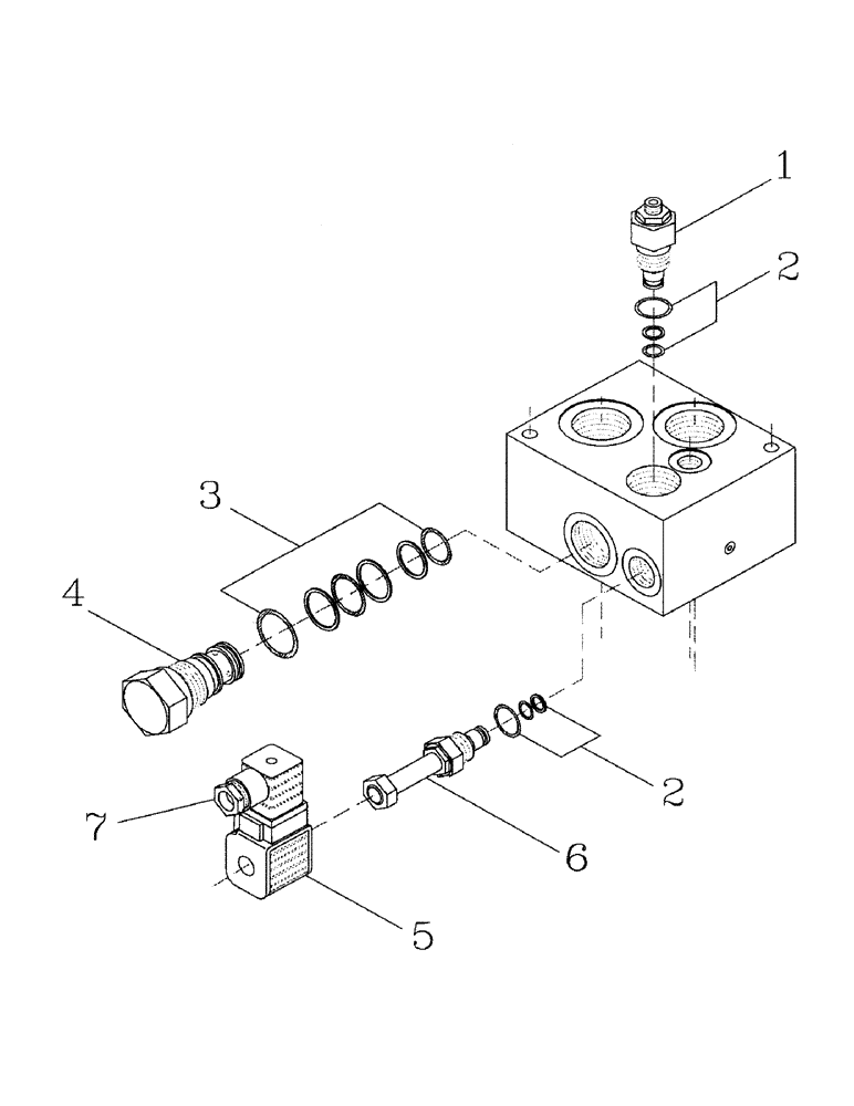 Схема запчастей Case IH 7000 - (B05-16) - HYDRAULIC SOLENOID RELIEF VALVE Hydraulic Components & Circuits