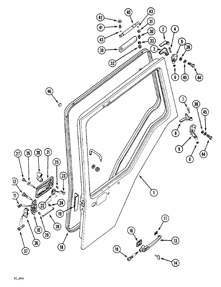 Схема запчастей Case IH 3230 - (9-034) - CAB, DOORS (09) - CHASSIS/ATTACHMENTS