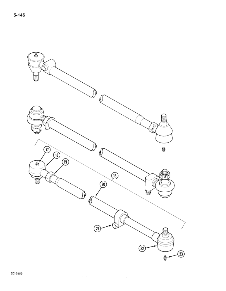 Схема запчастей Case IH 385 - (5-146) - TIE ROD (CONTD) (05) - STEERING