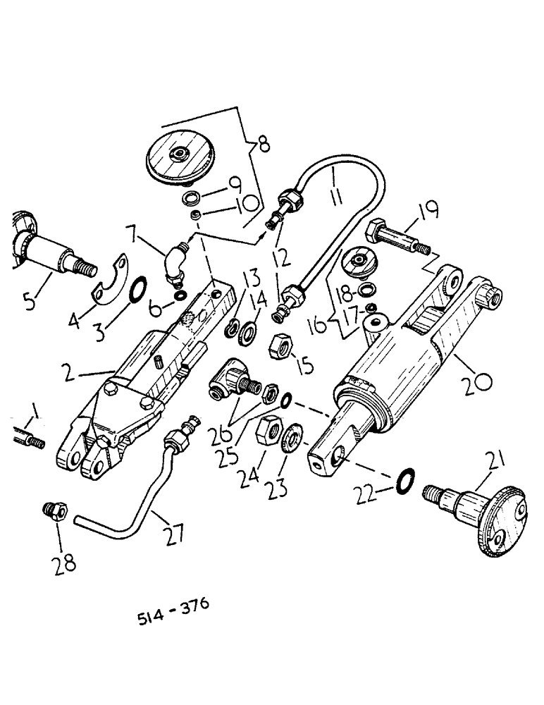Схема запчастей Case IH 268 - (07-015) - MOTOR AND PUMP SERVO CYL WITH CONNECTIONS (04) - Drive Train