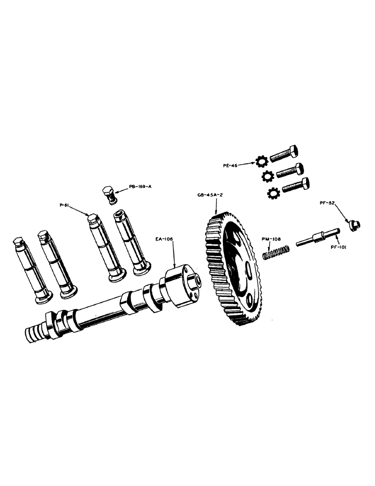 Схема запчастей Case IH 130 - (46) - CAMSHAFT AND VALVE TAPPETS 