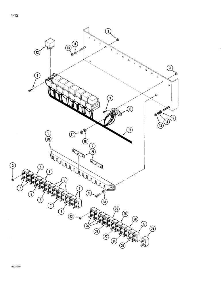 Схема запчастей Case IH 9230 - (4-012) - OVERHEAD CIRCUIT BREAKERS (04) - ELECTRICAL SYSTEMS