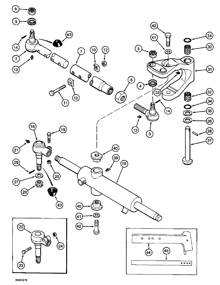Схема запчастей Case IH 2055 - (5-14) - STEERING AXLE TIE RODS AND STEERING LINKAGE (04) - STEERING