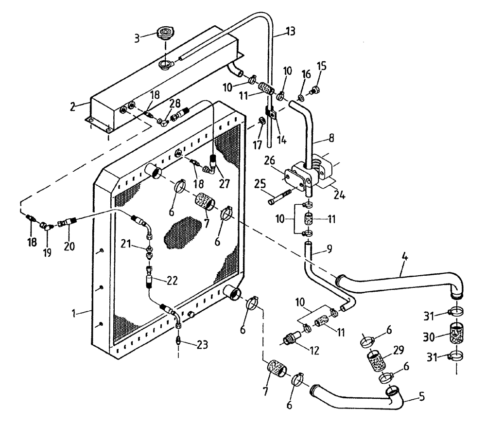 Схема запчастей Case IH 7700 - (C02[25A]) - WATER RADIATOR {L10} Engine & Engine Attachments