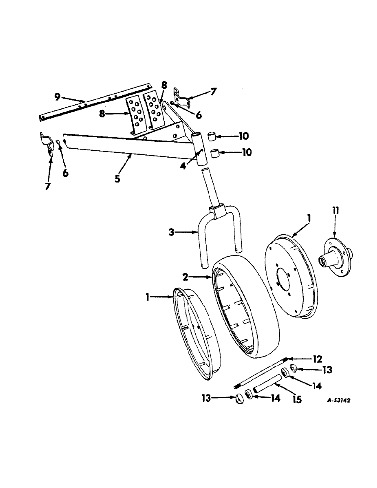 Схема запчастей Case IH 28 - (D-05) - GAUGE WHEEL ATTACHMENT (58-62) 