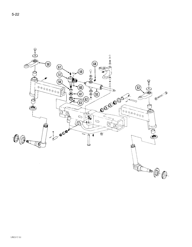 Схема запчастей Case IH 1844 - (5-22) - STEERING AXLE, 1844 COTTON PICKER (04) - STEERING