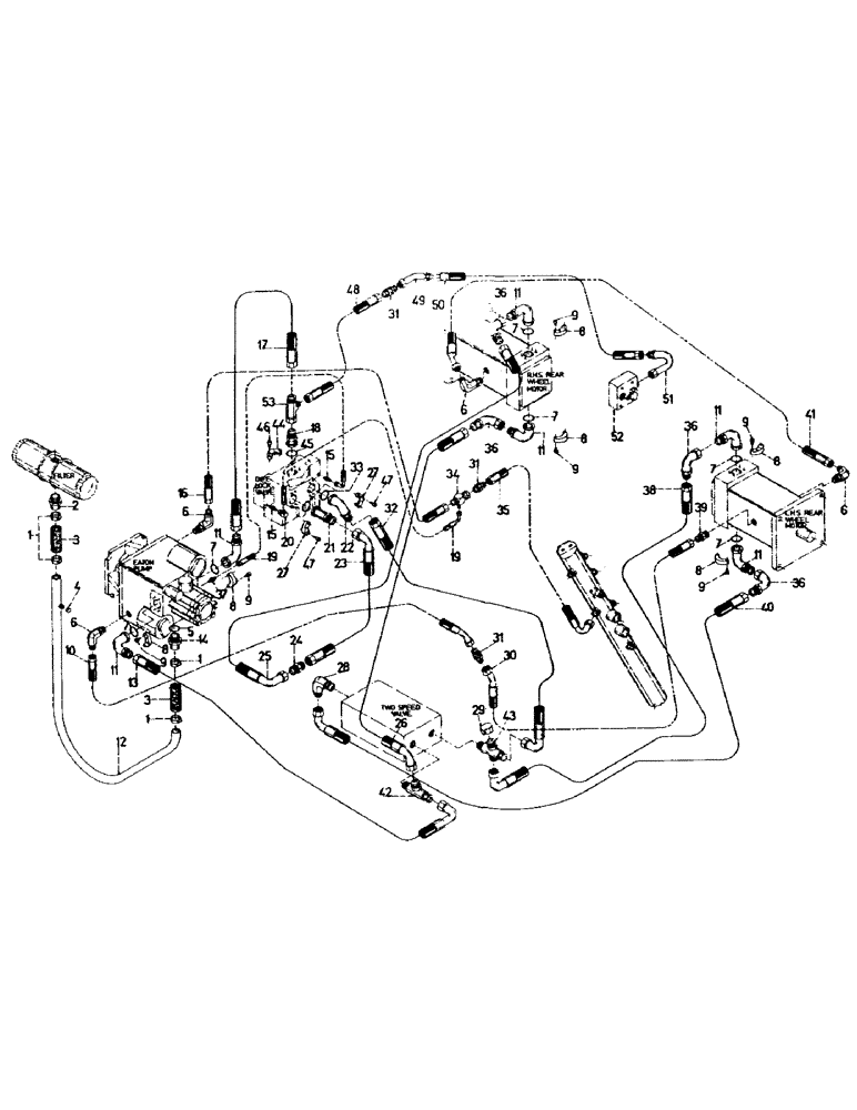 Схема запчастей Case IH 7000 - (B05-86) - HYDRAULICS, CIRCUIT, TRANSMISSION 7000 W/ TWO SPEED CONTROL & POSITIVE DRIVE Hydraulic Components & Circuits