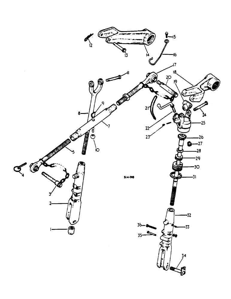 Схема запчастей Case IH 385 - (00I23) - THREE POINT HITCH (12) - FRAME