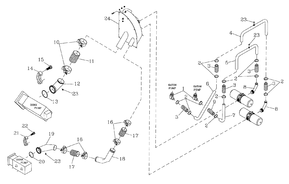 Схема запчастей Case IH 7700 - (B06[04]) - HYDRAULIC SUCTION LINES {DENISON PUMP} Hydraulic Components & Circuits