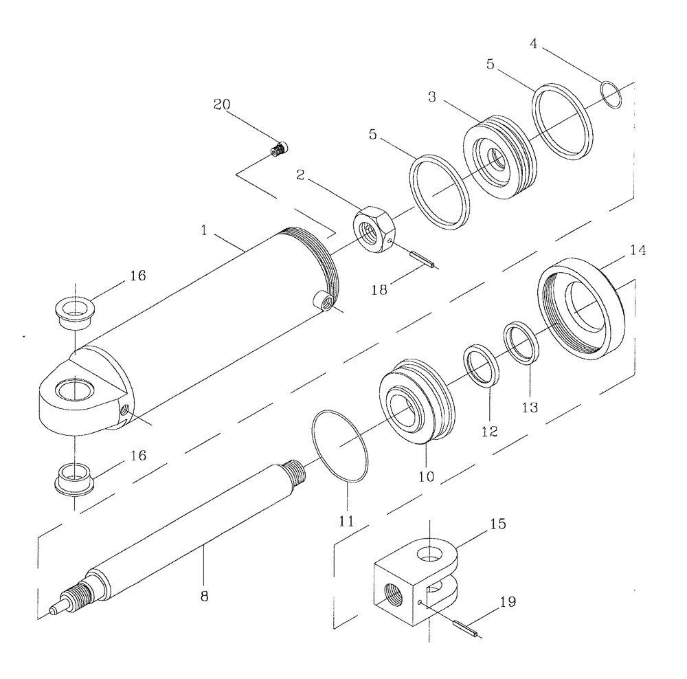Схема запчастей Case IH 7700 - (B02[08]) - HYDRAULIC CYLINDER {ELEVATOR SLEW} Hydraulic Components & Circuits