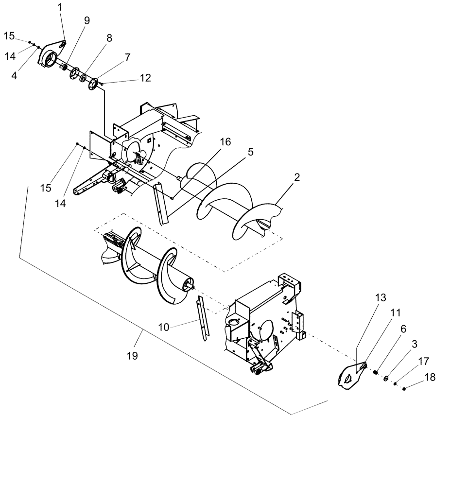 Схема запчастей Case IH RD162 - (58.120.01[03]) - AUGER FIELD KIT, 6" TUBE (58) - ATTACHMENTS/HEADERS