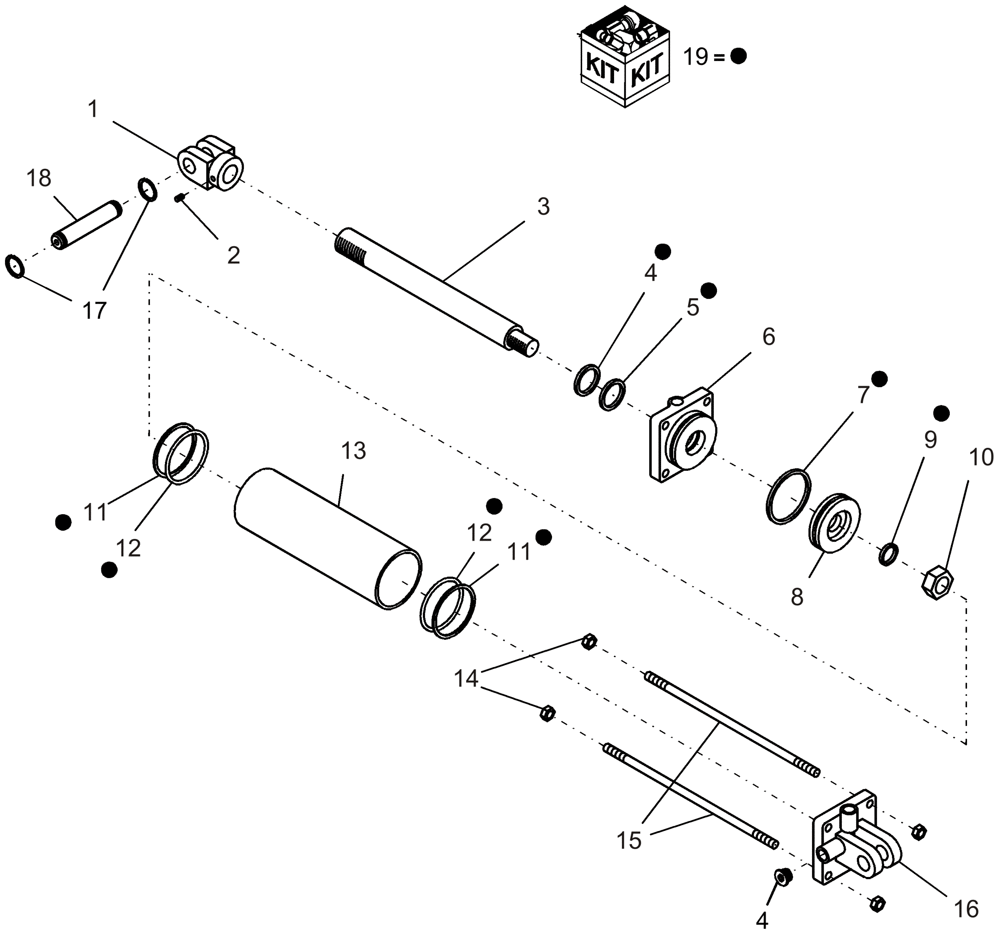 Схема запчастей Case IH 1230 - (35.116.07) - HYDRAULIC CYLINDER - 87660742, LIFT ASSIST, 12 AND 16 ROW MOUNTED STACKER (35) - HYDRAULIC SYSTEMS