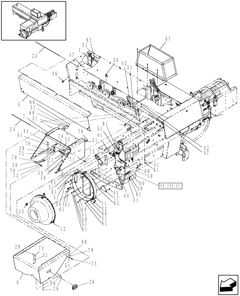 Схема запчастей Case IH SB541 - (90.105.62) - SHIELDS, FRONT & FLYWHEEL GUARD, SB541 AUSTRALIA (90) - PLATFORM, CAB, BODYWORK AND DECALS