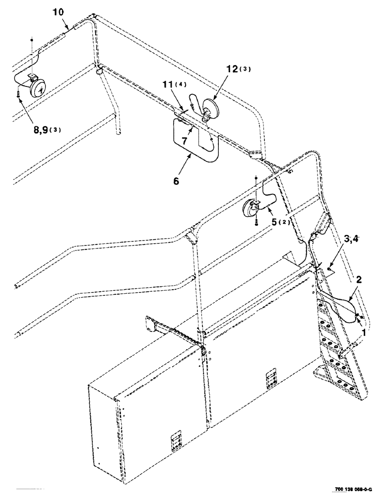 Схема запчастей Case IH 8585 - (4-08) - WORKING LIGHT ASSEMBLY (06) - ELECTRICAL