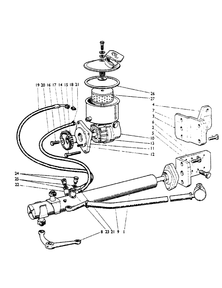 Схема запчастей Case IH 990B - (48) - POWER-ASSISTED STEERING, U379, U483, U659 Steering & Front Axle