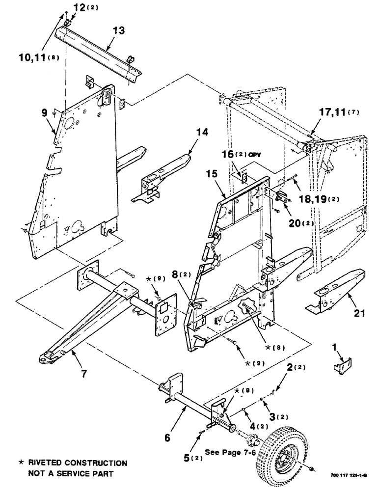 Схема запчастей Case IH 8460 - (7-04) - MAINFRAME, TONGUE AND AXLE ASSEMBLIES (12) - MAIN FRAME