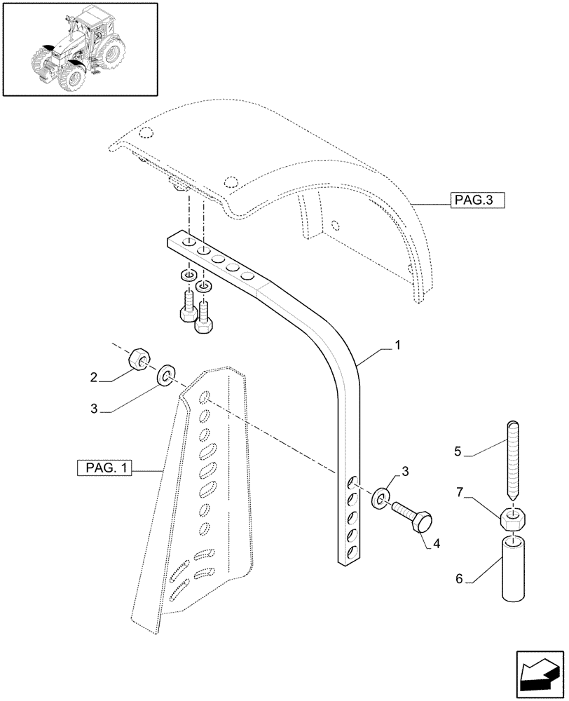 Схема запчастей Case IH MXU115 - (1.87.4[02]) - (VAR.167-497) 4WD DYNAMIC FRONT FENDERS - C5049 (08) - SHEET METAL