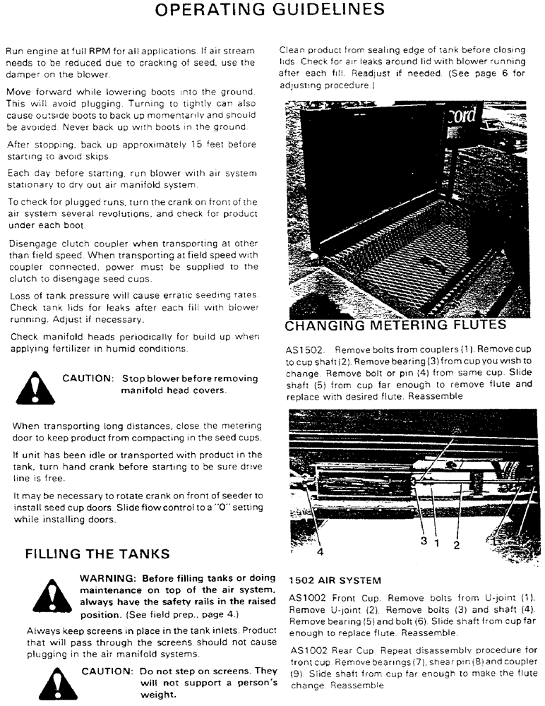 Схема запчастей Case IH AS1502 - (09) - OPERATING GUIDELINES (05) - SERVICE & MAINTENANCE