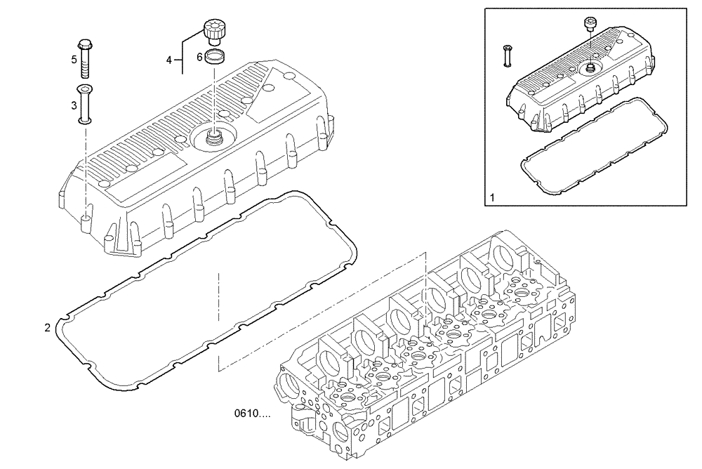 Схема запчастей Case IH F3BE0684A B002 - (0630.002) - CYL. HEAD COVERS 