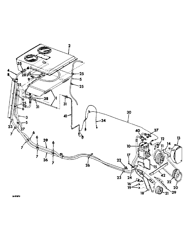 Схема запчастей Case IH 856 - (N-27) - PARTS ACCESSORIES AND ATTACHMENTS, TRACTOR CAB AIR CONDITIONER AND CONNECTIONS, ALLEN CABS Accessories & Attachments