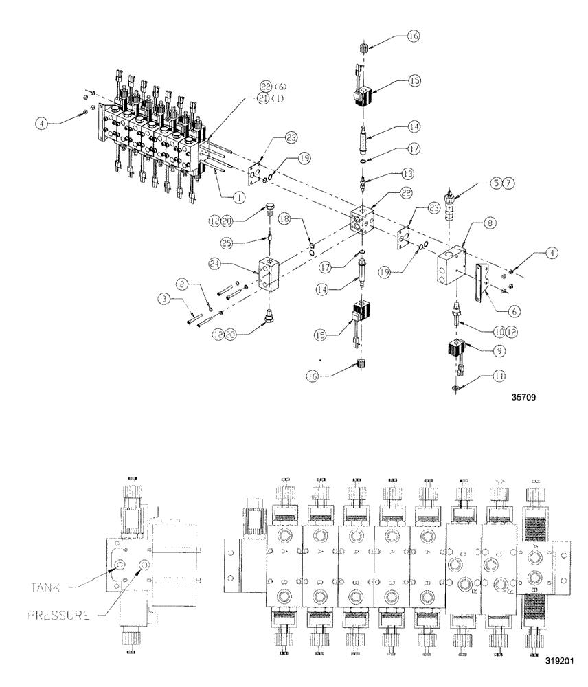 Схема запчастей Case IH SPX3200 - (06-036) - VALVE 8-BANK DIRECTIONAL (29) - HYDROSTATIC DRIVE