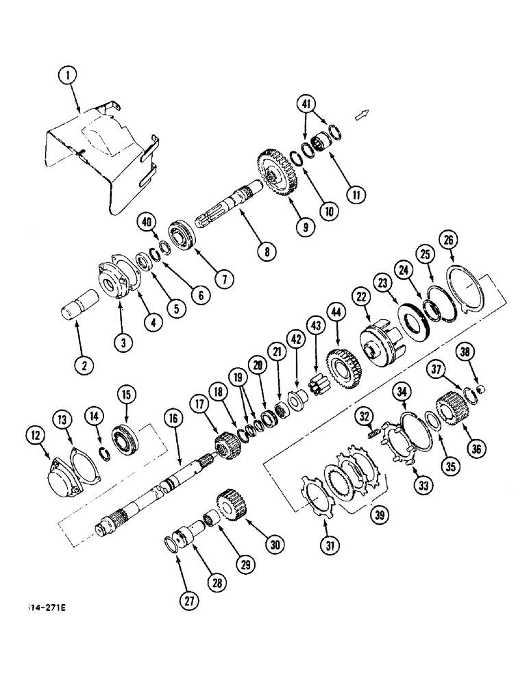 Схема запчастей Case IH 248 - (6-462) - INDEPENDENT POWER TAKE OFF - SINGLE SPEED, UPPER OUTPUT SHAFT (06) - POWER TRAIN