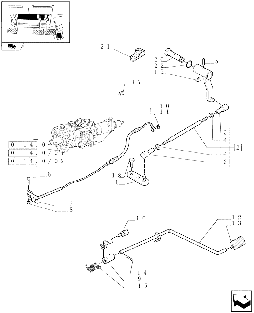Схема запчастей Case IH FARMALL 80 - (1.92.10[02]) - THROTTLE CONTROL LINKAGE (10) - OPERATORS PLATFORM/CAB