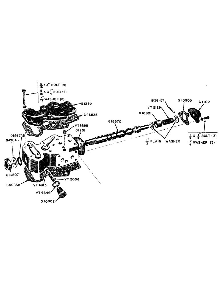 Схема запчастей Case IH 500B-SERIES - (108) - PARTS FOR G13983 AND G13985 CONTROL VALVES, 510B AND 511B TRACTORS (08) - HYDRAULICS
