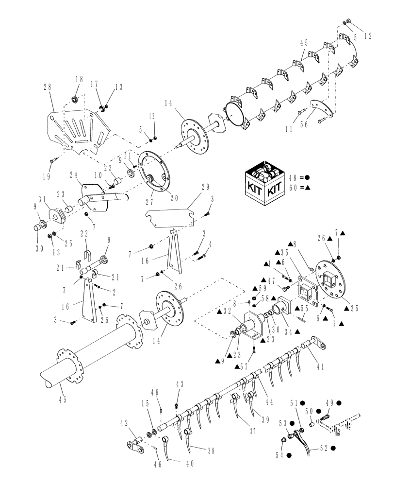 Схема запчастей Case IH DH302 - (20.05.42) - HCC REEL (13) - REEL