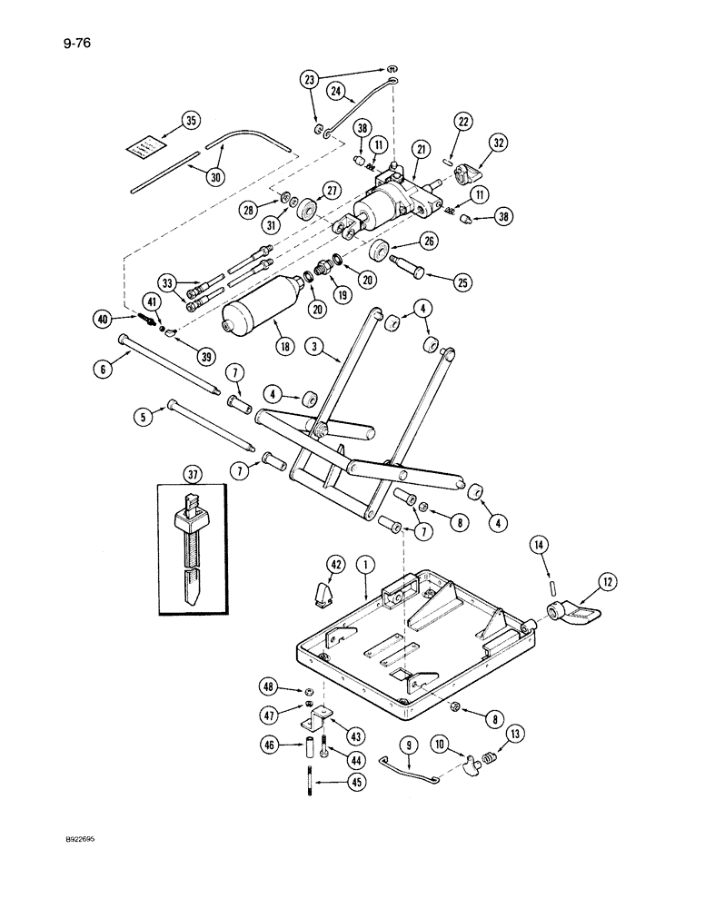 Схема запчастей Case IH 7140 - (9-076) - SEAT SUSPENSION, AIR/OIL SUSPENSION (09) - CHASSIS/ATTACHMENTS
