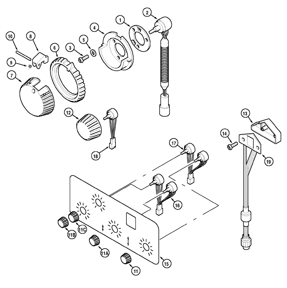 Схема запчастей Case IH CX60 - (04-34) - HITCH - CONTROL (04) - ELECTRICAL SYSTEMS
