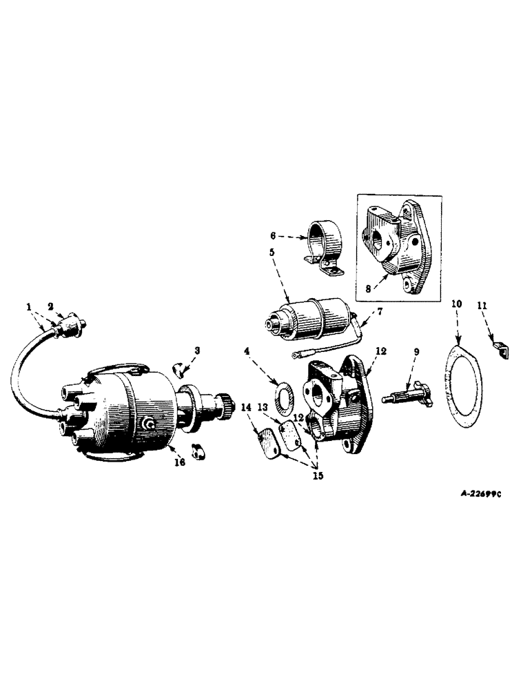 Схема запчастей Case IH FARMALL C - (049) - ELECTRICAL SYSTEM, BATTERY IGNITION UNIT (06) - ELECTRICAL SYSTEMS