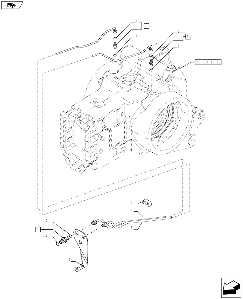 Схема запчастей Case IH PUMA 170 - (33.202.02) - BRAKE PIPING (33) - BRAKES & CONTROLS