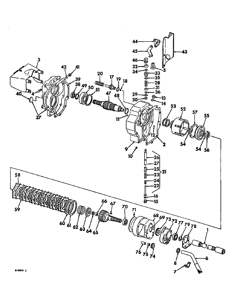 Схема запчастей Case IH 1026 - (07-43) - DRIVE TRAIN, INDEPENDENT POWER TAKE-OFF, SINGLE SPEED (04) - Drive Train