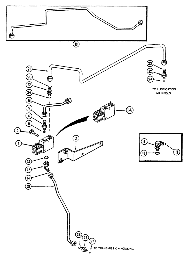Схема запчастей Case IH 7250 - (8-014) - TRANSMISSION SOLENOID VALVE TUBES, WITH MECHANICAL FRONT DRIVE (MFD) (08) - HYDRAULICS