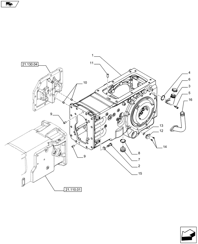 Схема запчастей Case IH FARMALL 65C - (21.118.01) - TRACTOR BODY - REAR TRANSMISSION HOUSING (21) - TRANSMISSION