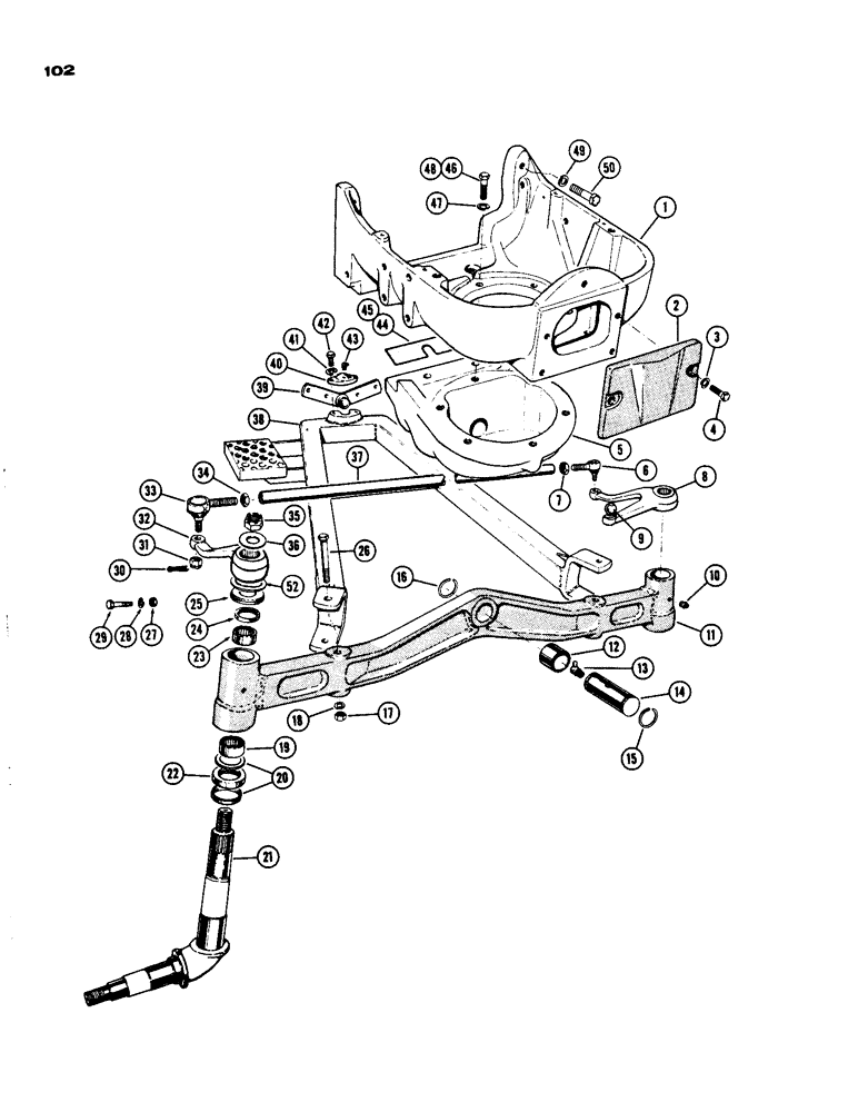 Схема запчастей Case IH 930-SERIES - (102) - FRONT AXLE AND RADIUS ROD (06) - POWER TRAIN