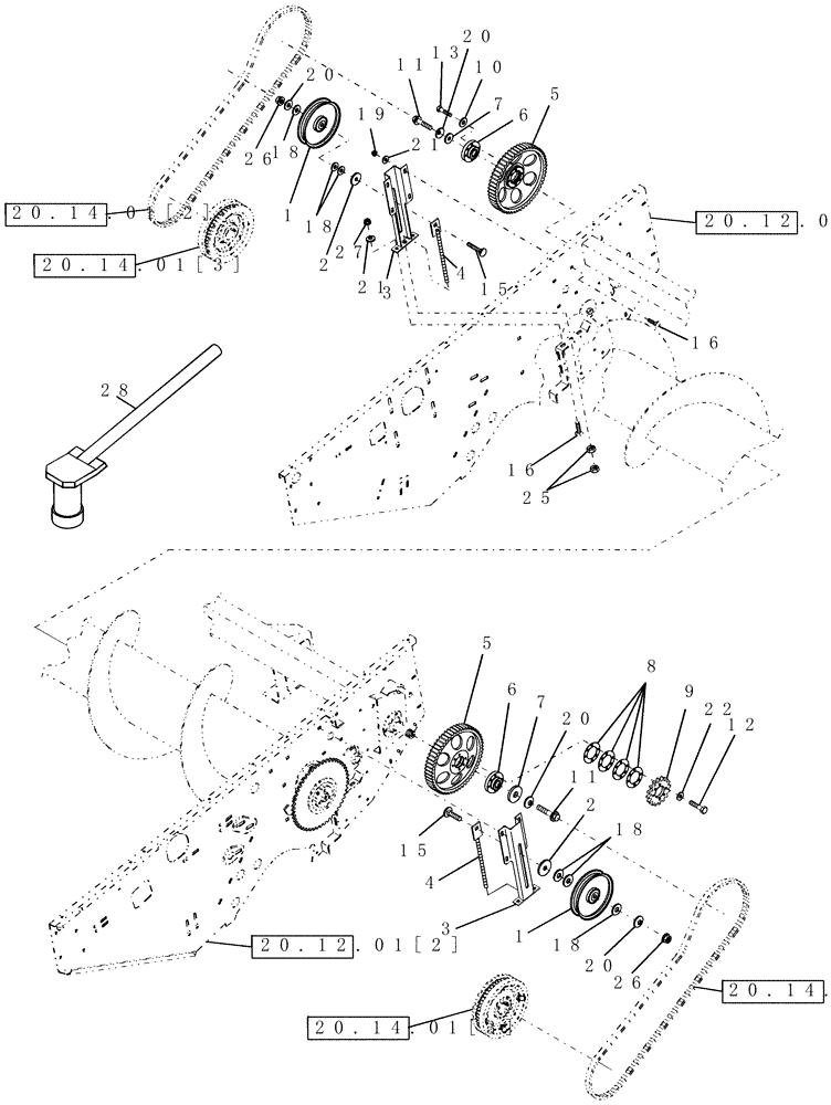 Схема запчастей Case IH HSX142 - (20.14.05[2]) - SICKLE DRIVE (58) - ATTACHMENTS/HEADERS