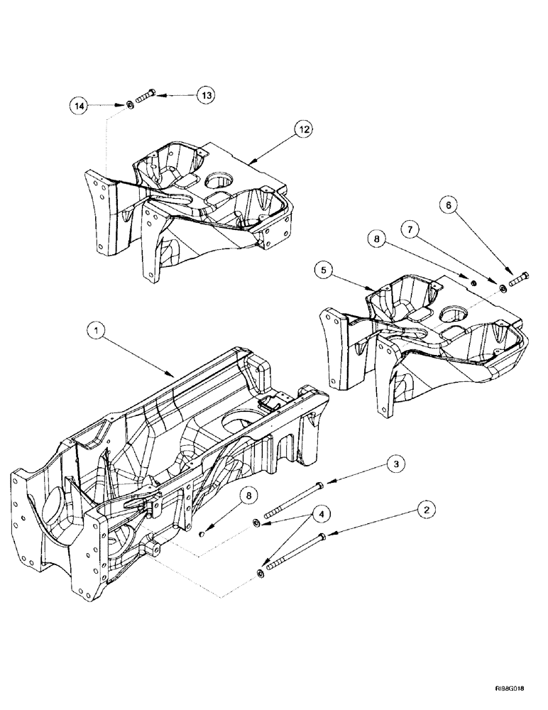 Схема запчастей Case IH MX240 - (9-002) - FRONT FRAME (09) - CHASSIS/ATTACHMENTS