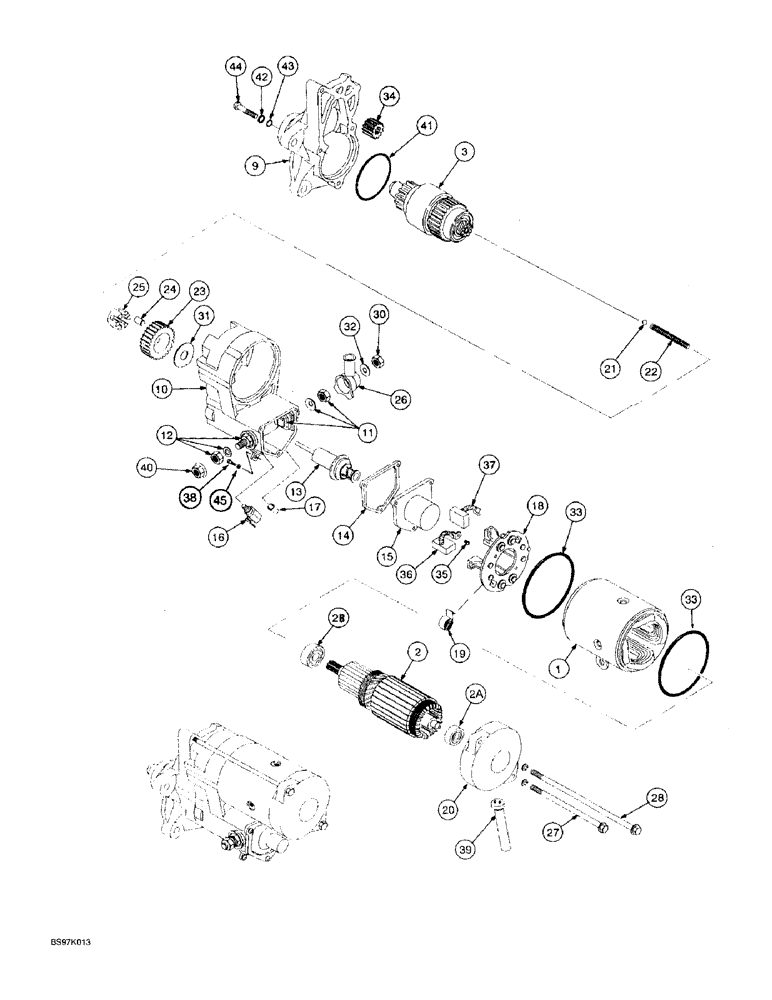 Схема запчастей Case IH 8920 - (4-035A) - STARTER ASSEMBLY, P.I.N. JJA0076314 AND AFTER (04) - ELECTRICAL SYSTEMS