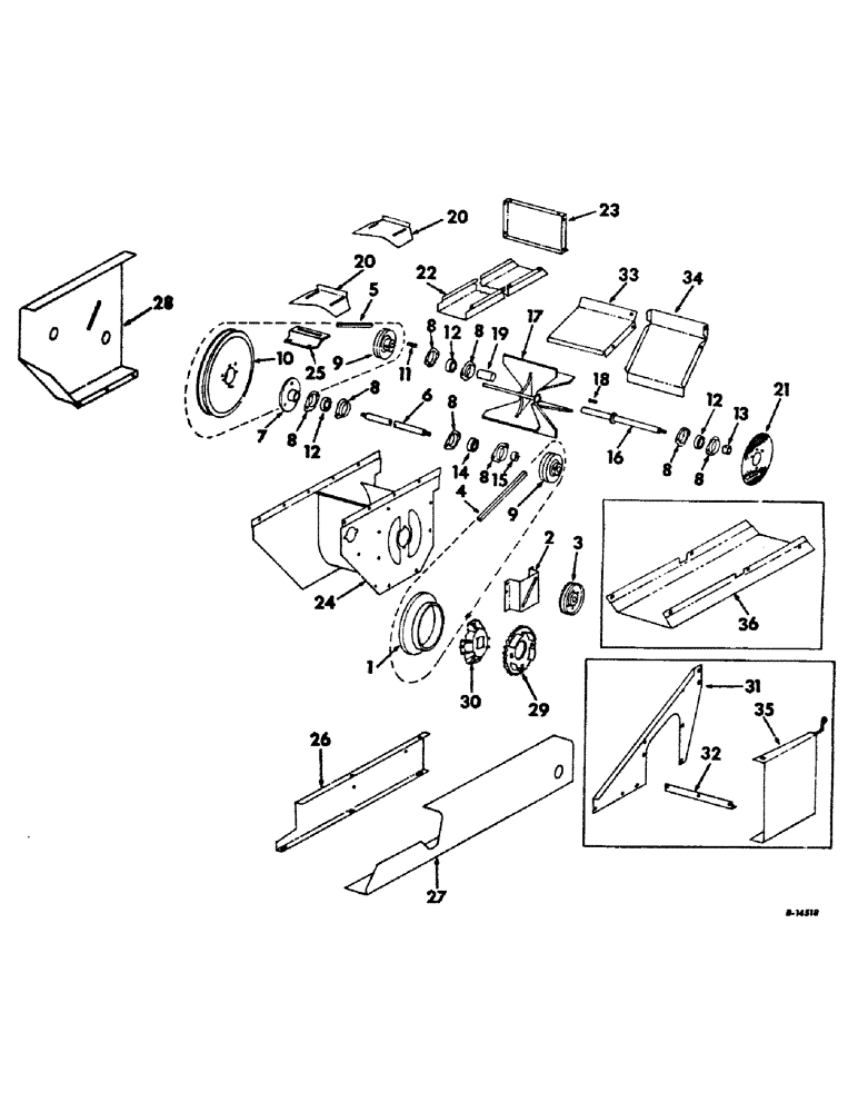 Схема запчастей Case IH 234 - (D-06) - WAGON ELEVATOR, CHAIN TYPE, ELEVATOR FAN ATTACHMENT (58) - ATTACHMENTS/HEADERS