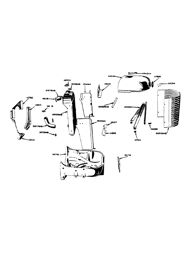 Схема запчастей Case IH 400-SERIES - (094) - RADIATOR AND GRILLE (02) - ENGINE