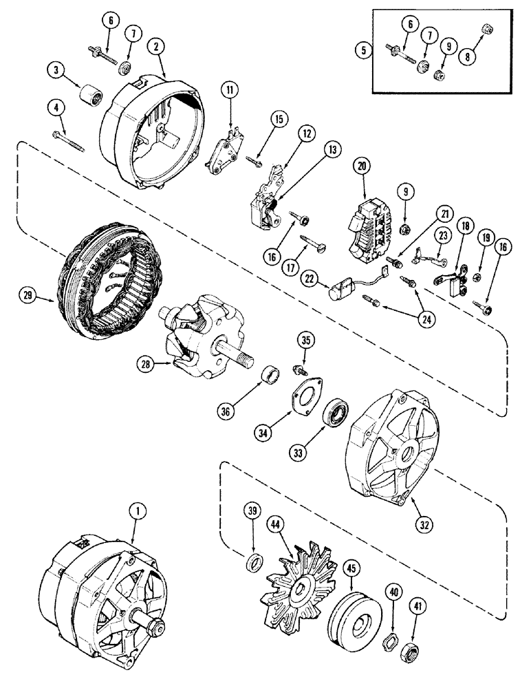 Схема запчастей Case IH 2394 - (4-50) - A164233 ALTERNATOR ASSEMBLY (04) - ELECTRICAL SYSTEMS