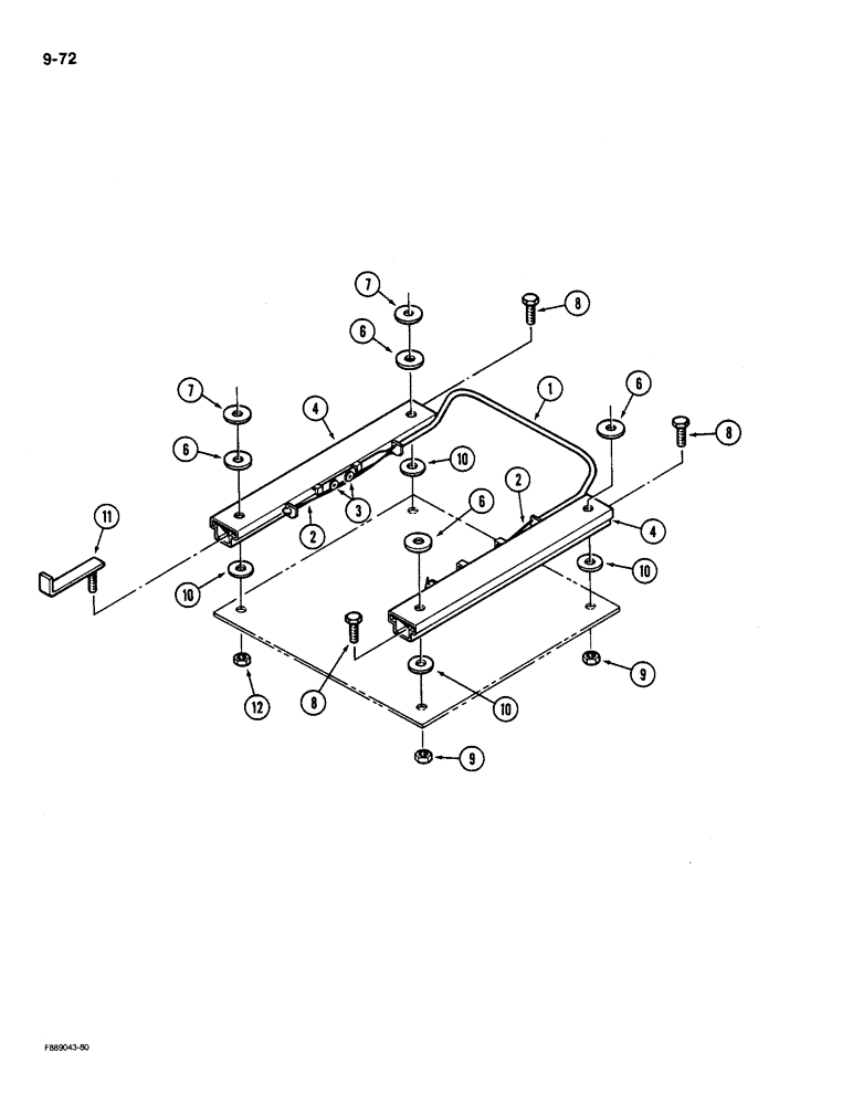 Схема запчастей Case IH 9180 - (9-072) - SEAT SIDE SLIDE IF EQUIPPED (09) - CHASSIS/ATTACHMENTS