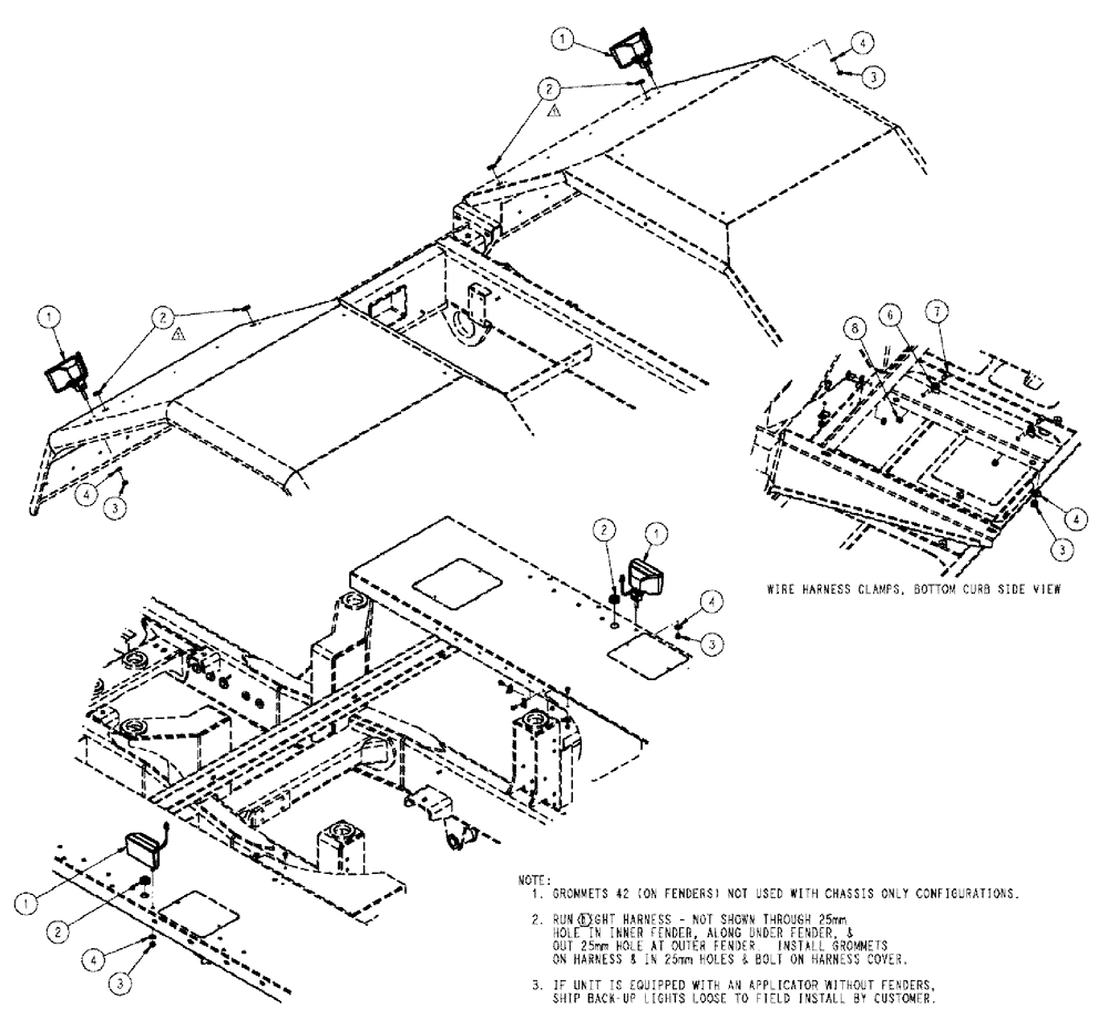 Схема запчастей Case IH TITAN 4520 - (10-011) - LIGHT GROUP, AUX/ BACK UP Options