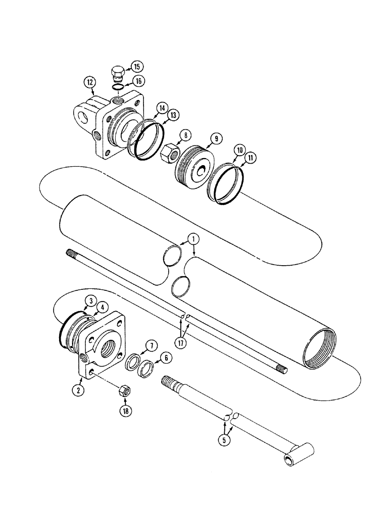 Схема запчастей Case IH 4200 - (08-10) - WING LIFT CYLINDER, 1285753C91, 3-1/2 ID X 34 INCH STROKE, 20 FT 8 INCH MODELS (08) - HYDRAULICS
