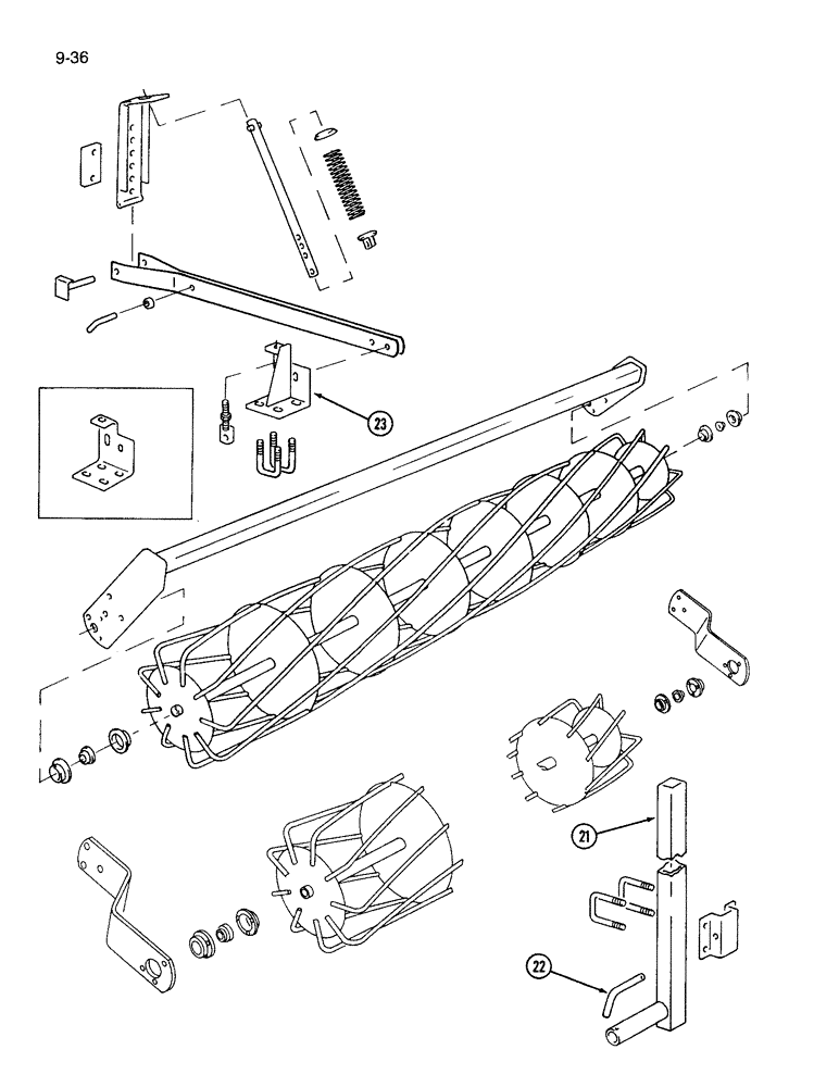 Схема запчастей Case IH 365 - (9-36) - ROTARY MULCHER, DOUBLE UNITS (09) - CHASSIS/ATTACHMENTS
