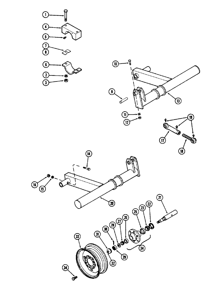 Схема запчастей Case IH DOT 23 - (10) - WING AXLES AND WHEELS, MODEL 23-18 