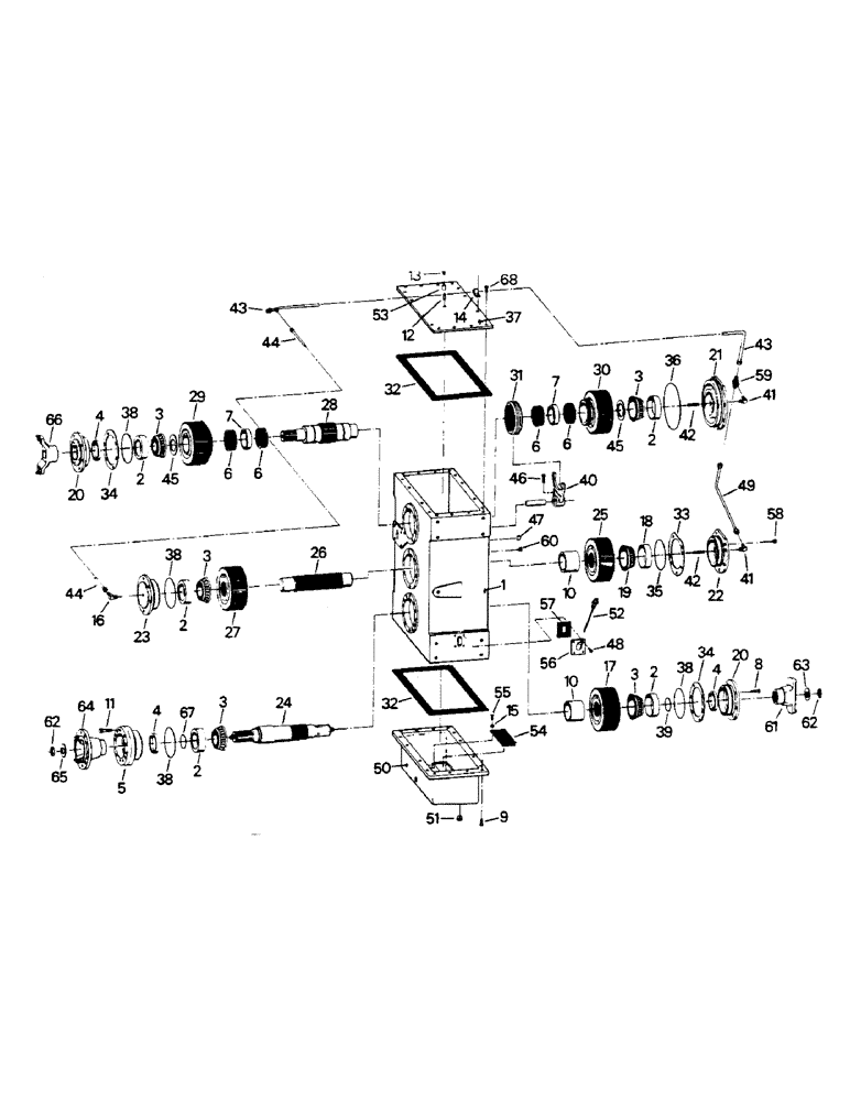 Схема запчастей Case IH ST325 - (04-45) - TRANSFER CASE ASSEMBLY, STATIONARY STYLE, ASN 2000 (04) - Drive Train